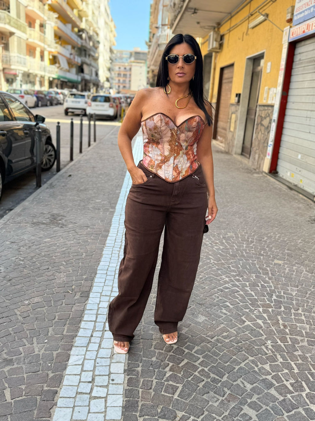 JEANS BALLON MARRONE